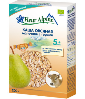 Fleur Alpine Organic milk oats with pear, from 5 monts, 200 g