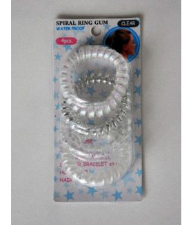 Round Swirly Ponytail Ties 4 count