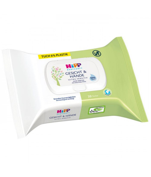 Hipp Baby Soft Face and Skin Wipes 20 Count - The Best From Europe and Japan