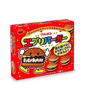 ПЕЧЕНЬЕ В ФОРМЕ БУРГЕРА С ШОКОЛАДНОЙ ПРОСЛОЙКОЙ EVERY BURGER BOURBON, ЯПОНИЯ, 66 Г