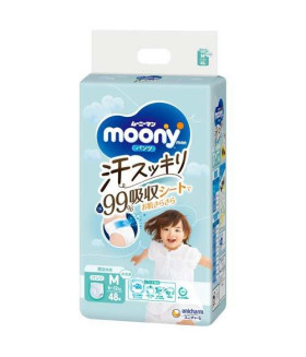 Pull Ups Moony Anti-sweat M size Unisex (6-12kg) (13-24lbs) 48 count