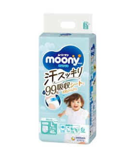 Pull Ups Moony Anti-sweat L size Unisex (9-14kg) (20-31lbs) 40 count